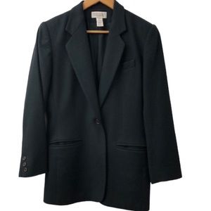 LANDS END Wool Cashmere 1 Button Blazer Jacket Women’s Size 6P 🎄